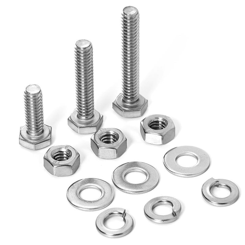 Sprite Science 280PCs 1/4-20 Hex Bolts Screws Hex Nuts Flat Washers Lock Washer Kit, Stainless Steel 304, Fully Threaded Hex Bolt 1/4-20 x 1/2" 3/4" 1" 1-1/4" 1-1/2" 1-3/4" 2" Length - Image 5